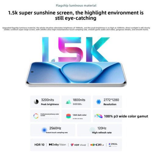 Xiaomi Redmi Note 15 Pro+ 5G, 12 Go + 256 Go, 6,83 pouces, Xiaomi HyperOS 2, Snapdragon 7s Gen 4 Octa Core, Réseau : 5G, NFC (Blanc) SX467W809-024